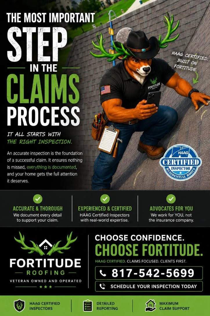 Fortitude Roofing storm inspection graphic